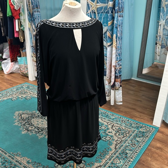 White House Black Market Dresses & Skirts - White House Black Market Beaded Black Dress Size XL